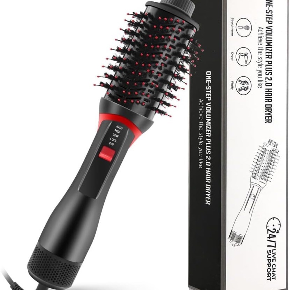 One-Step Volumizer Plus 2.0 Hair Dryer - Black and Red